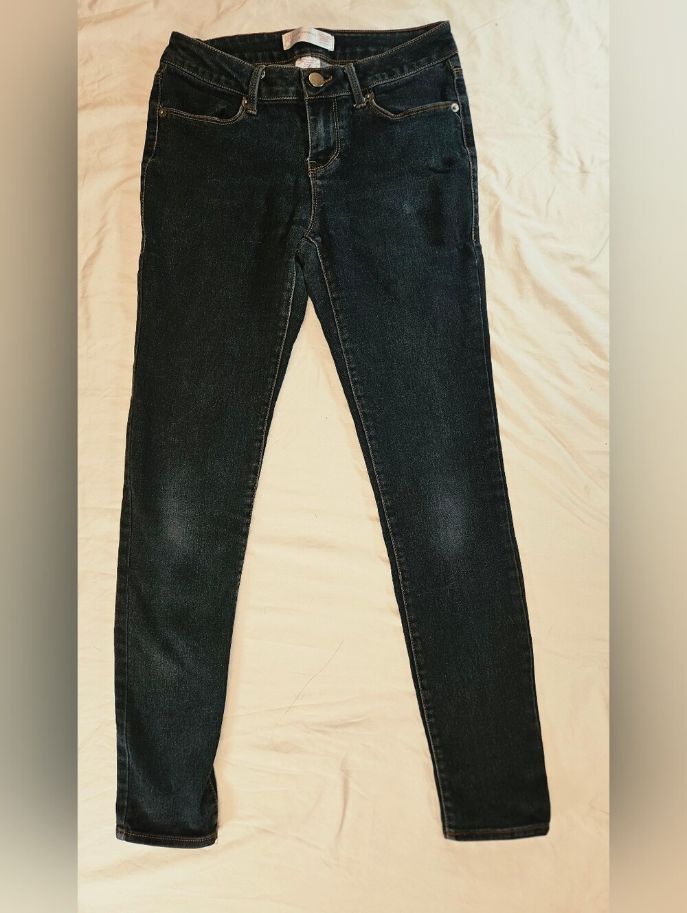No Boundaries Juniors Dark Blue Button & Zip Fly Five Pocket Skinny Jeans Size 7